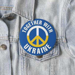 Badge Rond 10 Cm Avec L'Ukraine