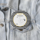 Badge Rond 10 Cm Avion de destination pilote et ailes (En situation)