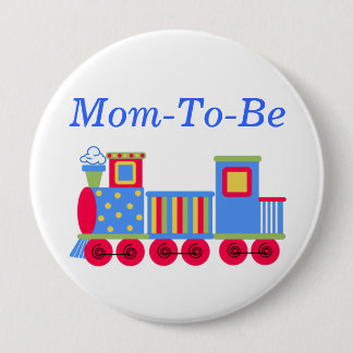 Badge Rond 10 Cm Baby shower de train coloré Mommy Pin Button