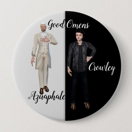 Badge Rond 10 Cm Balise Good Omens (Devant)