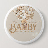 Badge Rond 10 Cm Ballons d'ours Baby shower d'attente précoce (Devant)