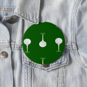 Badge Rond 10 Cm Bals de golf en motif vert