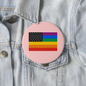 Badge Rond 10 Cm Bannière étoilée de gay pride (En situation)