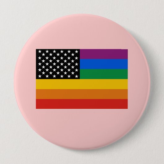 Badge Rond 10 Cm Bannière étoilée de gay pride (Devant)