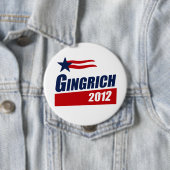Badge Rond 10 Cm Bannière GINGRICH 2012 (En situation)