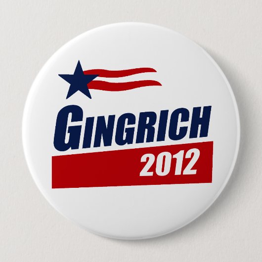 Badge Rond 10 Cm Bannière GINGRICH 2012 (Devant)