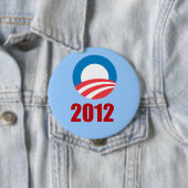 Badge Rond 10 Cm Barack Obama 2012 (En situation)