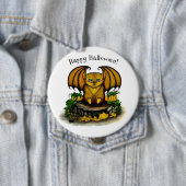 Badge Rond 10 Cm Bat d'Halloween mignonne (En situation)