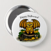 Badge Rond 10 Cm Bat d'Halloween mignonne (Devant & derrière)