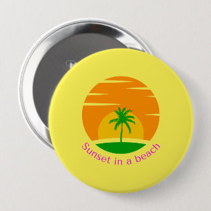 Badge Rond 10 Cm "Beachside Bliss"