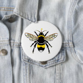 Badge Rond 10 Cm BEE cool - Insecte - jaune et noir (En situation)