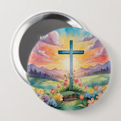 Badge Rond 10 Cm Belle aquarelle de Pâques (Devant & derrière)