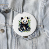 Badge Rond 10 Cm Belle aquarelle Panda Bear (En situation)