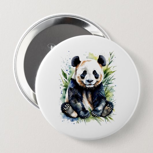 Badge Rond 10 Cm Belle aquarelle Panda Bear (Devant & derrière)