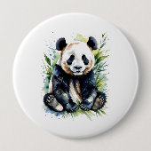 Badge Rond 10 Cm Belle aquarelle Panda Bear (Devant)