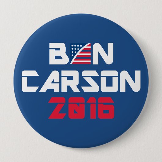 Badge Rond 10 Cm Ben Carson 2016 (Devant)