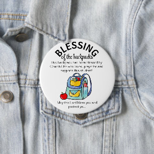 Badge Rond 10 Cm Bénédiction des étiquettes de cadeaux de sac à dos