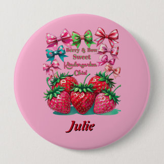 Badge Rond 10 Cm Berry Bow Sweet Kindergarten Chic