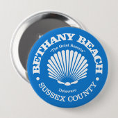 Badge Rond 10 Cm Bethany Beach (coquillage) (Devant & derrière)