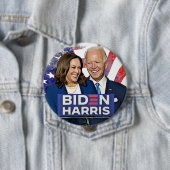 Badge Rond 10 Cm Biden et Harris 2020 élection présidentielle (En situation)