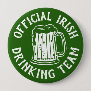 Badge Rond 10 Cm Bière verte comique potable irlandaise officielle