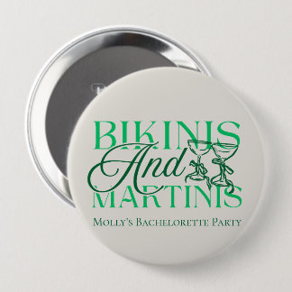 Badge Rond 10 Cm Bikinis et Martinis - Bachelorette sur mesure
