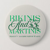 Badge Rond 10 Cm Bikinis et Martinis - Bachelorette sur mesure (Devant)
