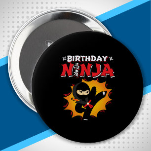 Badge Rond 10 Cm Birthday Ninja Theme Party