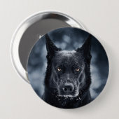 Badge Rond 10 Cm Black German Shepherd (Devant & derrière)