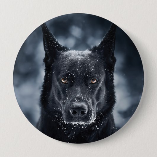 Badge Rond 10 Cm Black German Shepherd (Devant)