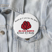 Badge Rond 10 Cm Black Roses Darts Charity Button (En situation)