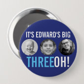 Badge Rond 10 Cm Blue 30th Three OH ! (Devant & derrière)