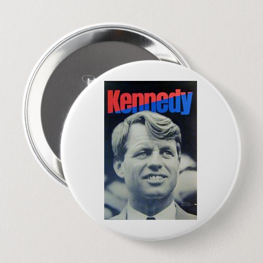 Badge Rond 10 Cm Bobby Kennedy "68 (Devant & derrière)