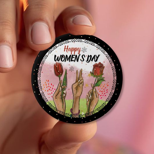 Badge Rond 10 Cm Bold & Empowering: Modern WOMEN'S DAY Statement