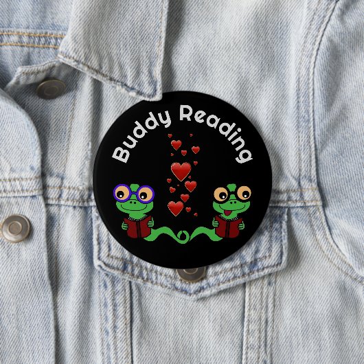 Badge Rond 10 Cm Bookworms Buddy Lecture (En situation)