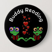 Badge Rond 10 Cm Bookworms Buddy Lecture (Devant)