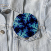 Badge Rond 10 Cm Boule bleu en grès (En situation)