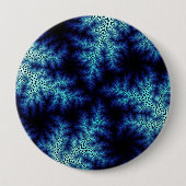 Badge Rond 10 Cm Boule bleu en grès (Devant)