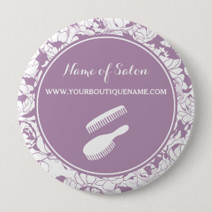 Badge Rond 10 Cm Boutique moderne violet fleurie cheveux et beauté