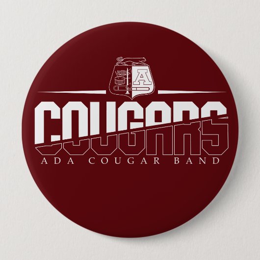 Badge Rond 10 Cm Bouton Ada Cougar (Devant)