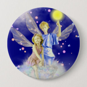 Badge Rond 10 Cm Bouton Angels