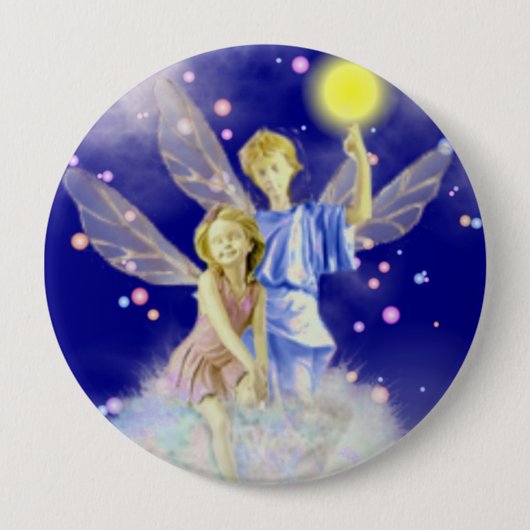 Badge Rond 10 Cm Bouton Angels (Devant)