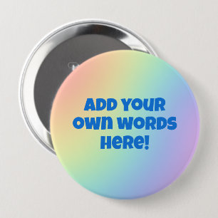 Badge Rond 10 Cm Bouton arc-en-ciel Pastel personnalisé