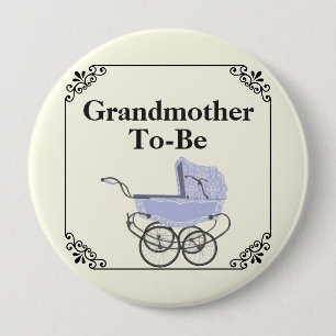 Badge Rond 10 Cm Bouton Baby shower de la grand-mère Pram Lavender