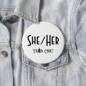 Badge Rond 10 Cm Bouton blanc rond chic (En situation)