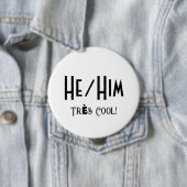 Badge Rond 10 Cm Bouton blanc rond Cool (En situation)