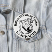 Badge Rond 10 Cm Bouton Boucher maître (En situation)