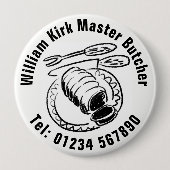 Badge Rond 10 Cm Bouton Boucher maître (Devant)