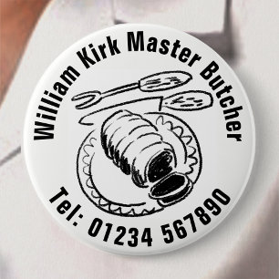 Badge Rond 10 Cm Bouton Boucher maître