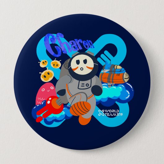 Badge Rond 10 Cm Bouton Charon (Devant)